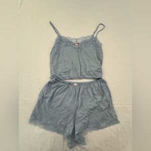 Victoria's Secret blue lace lingerie set Size XL #lingerie #loungewear